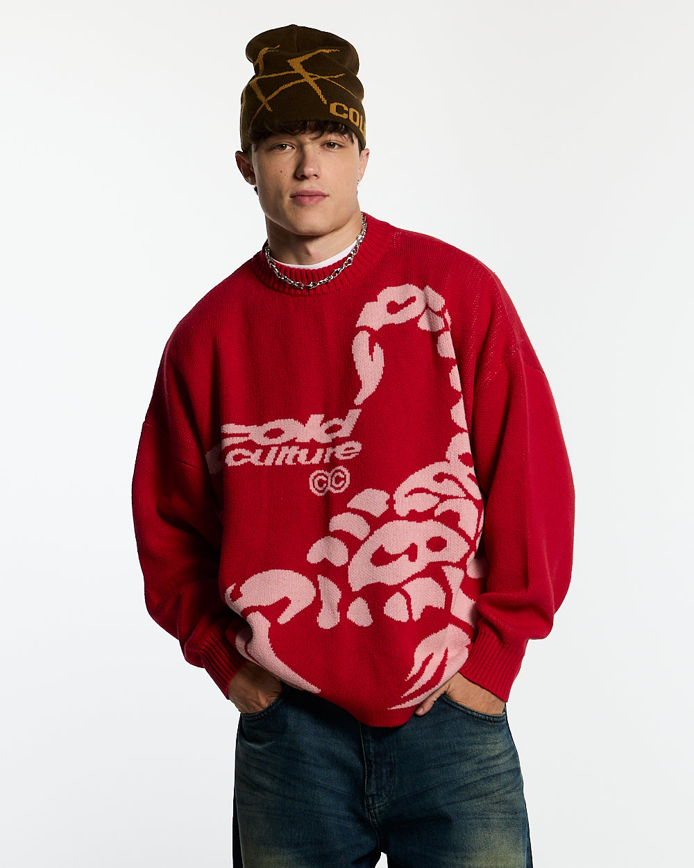 POISON KNIT RED AND SALMON