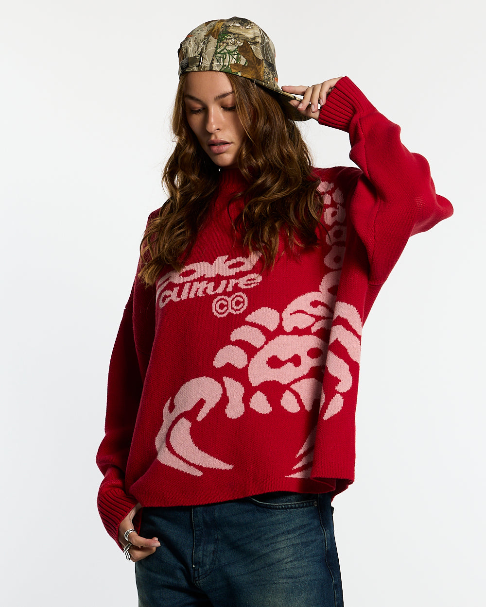 POISON KNIT RED AND SALMON