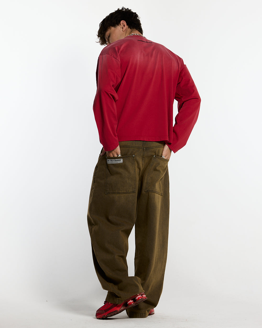 CROSSED SCRIPT LONGSLEEVE RED