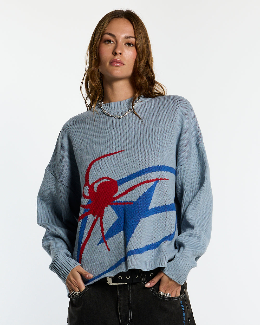 SPIDER KNIT LIGHT BLUE
