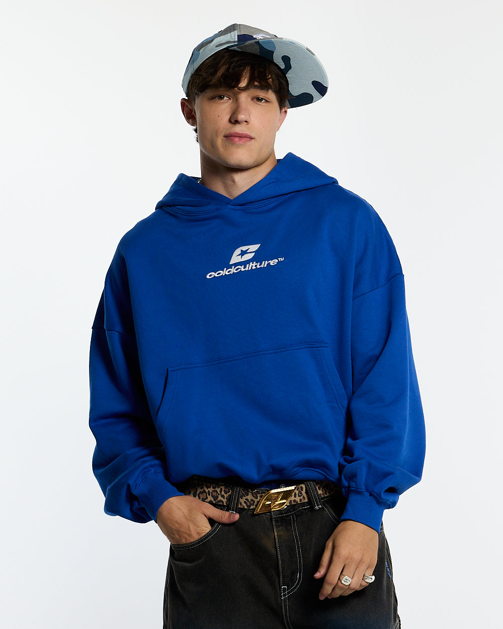 CURVED HOODIE BLUE