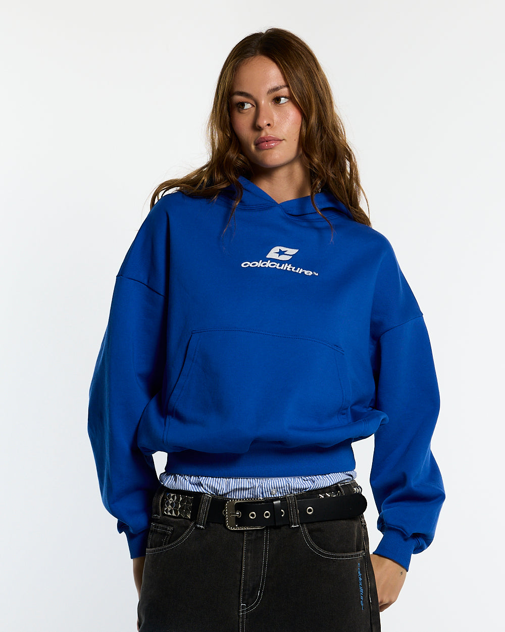 CURVED HOODIE BLUE