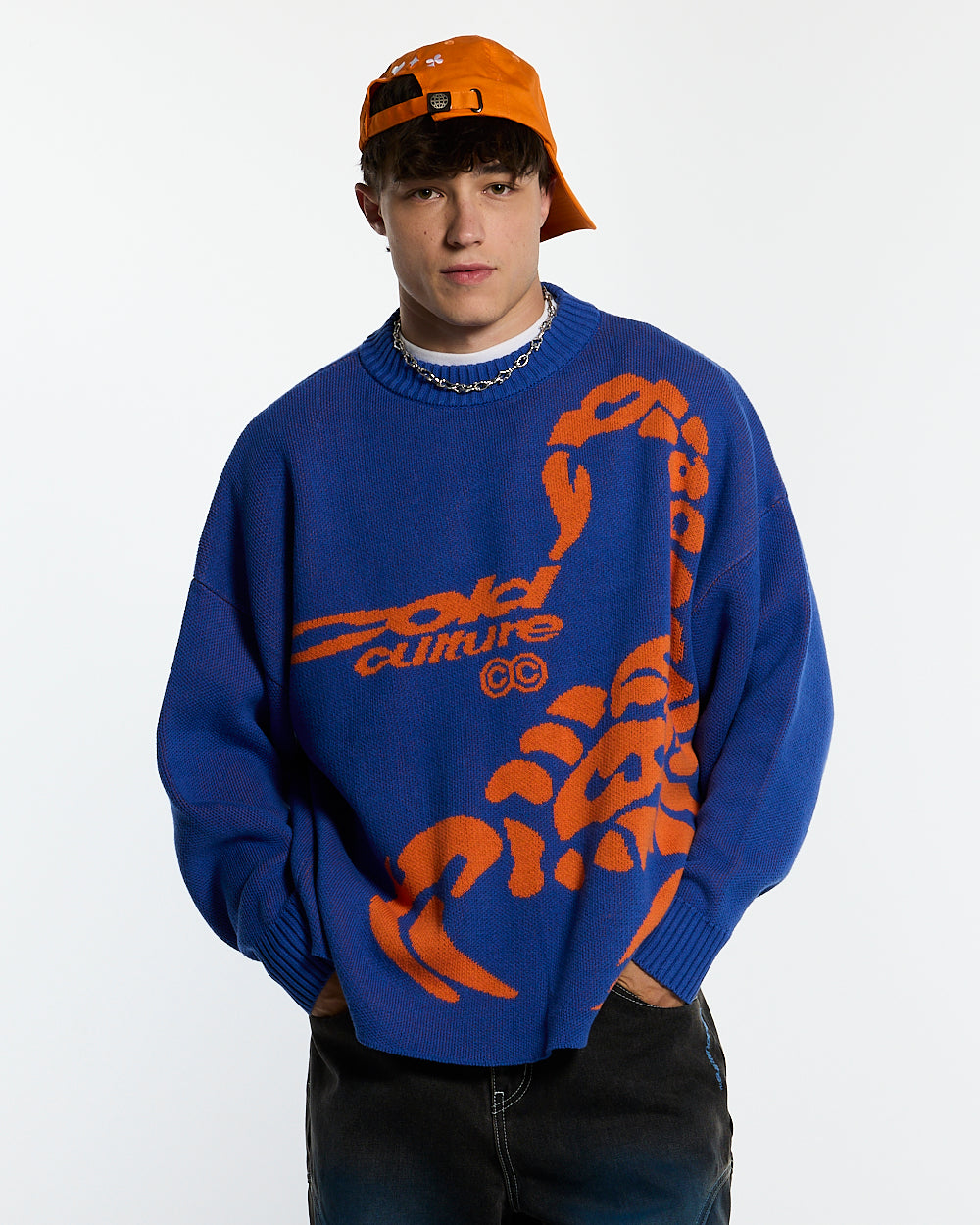 POISON KNIT BLUE AND ORANGE