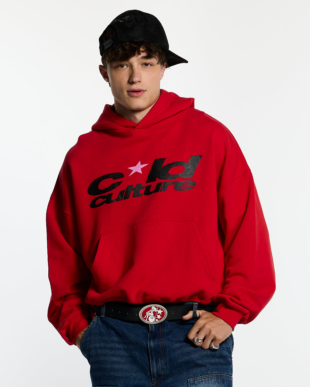 COSMIC HOODIE RED AND BLACK