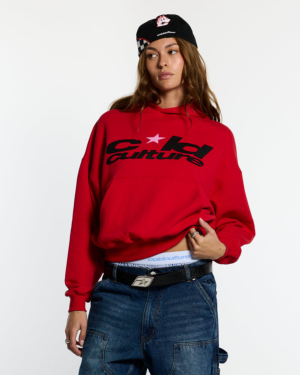 COSMIC HOODIE RED AND BLACK