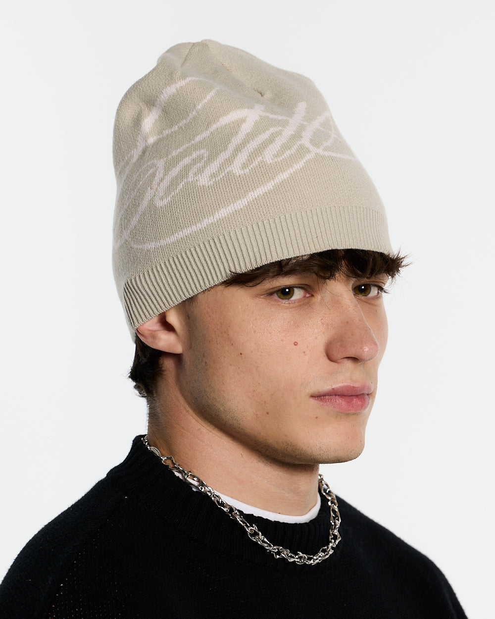 SCRIPT BEANIE BEIGE