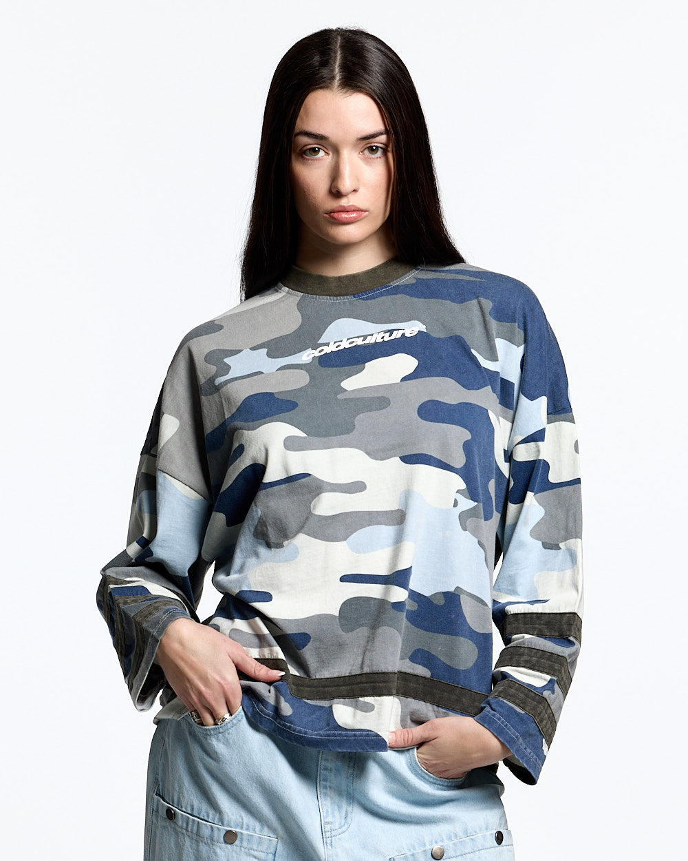 GOALKEEPER LONGSLEEVE HOCKEY TEE BUE CAMO