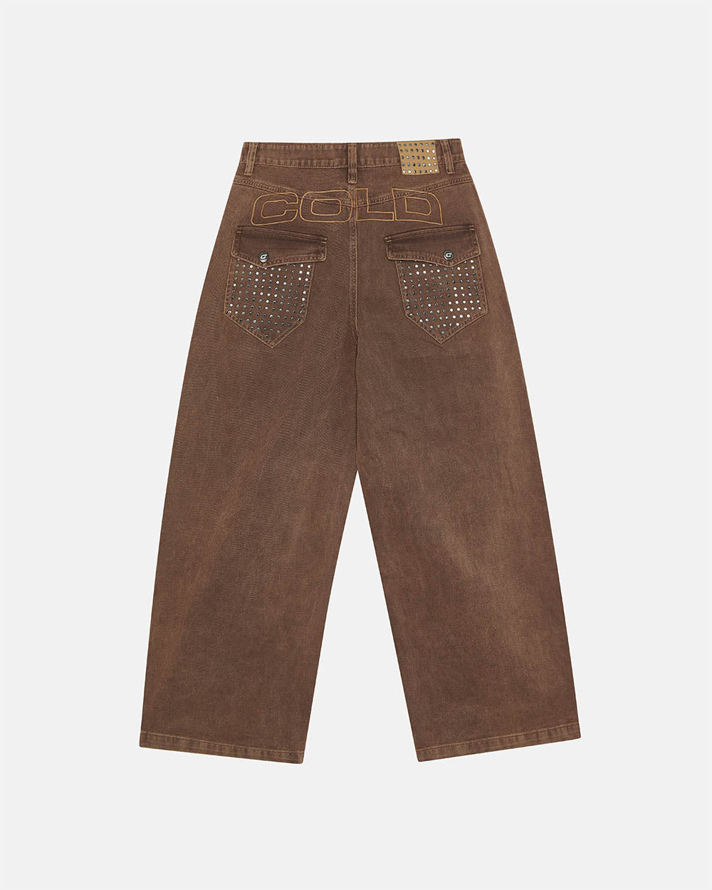 STUDS JEANS BROWN DENIM