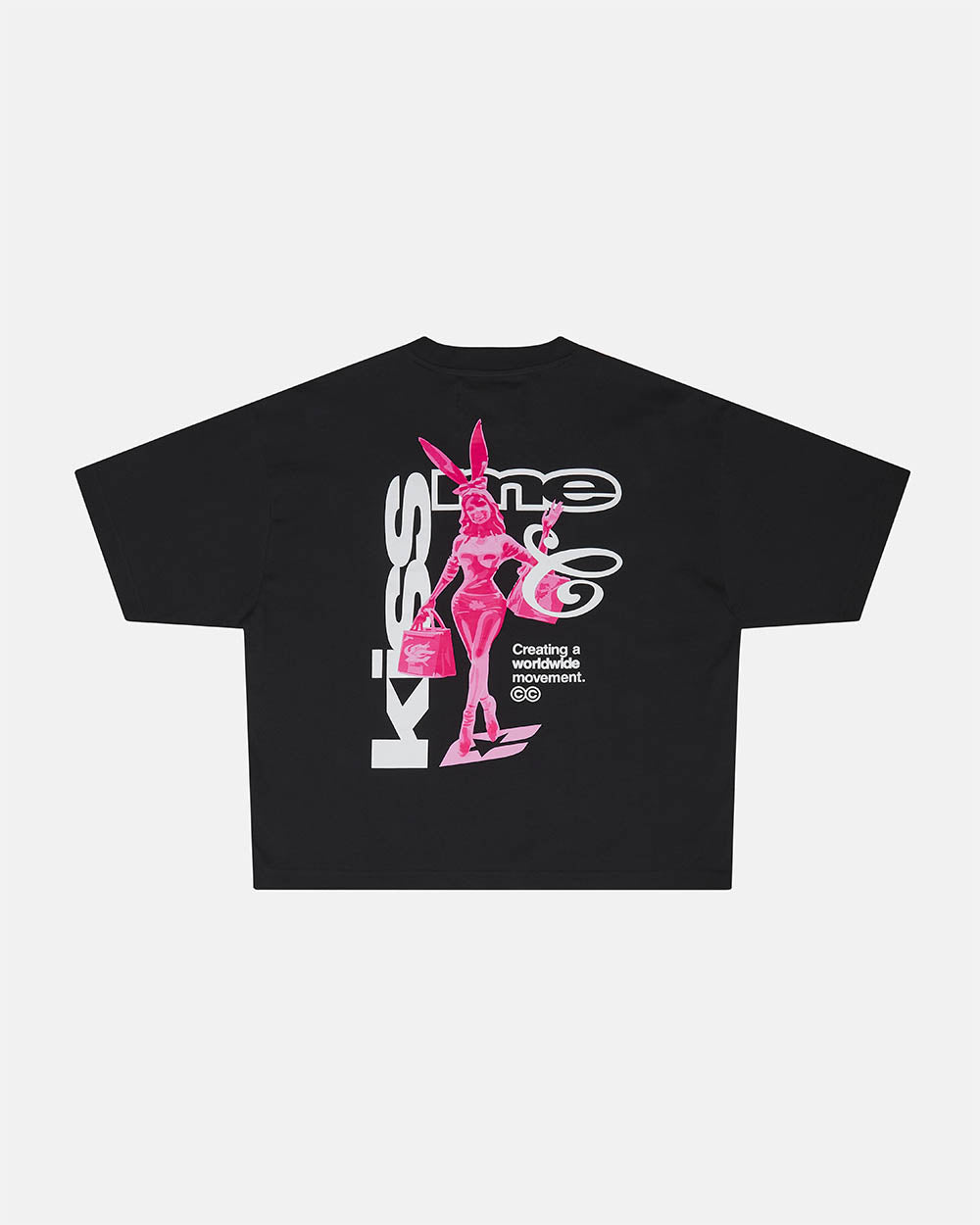 KISS THE BUNNY TEE BLACK