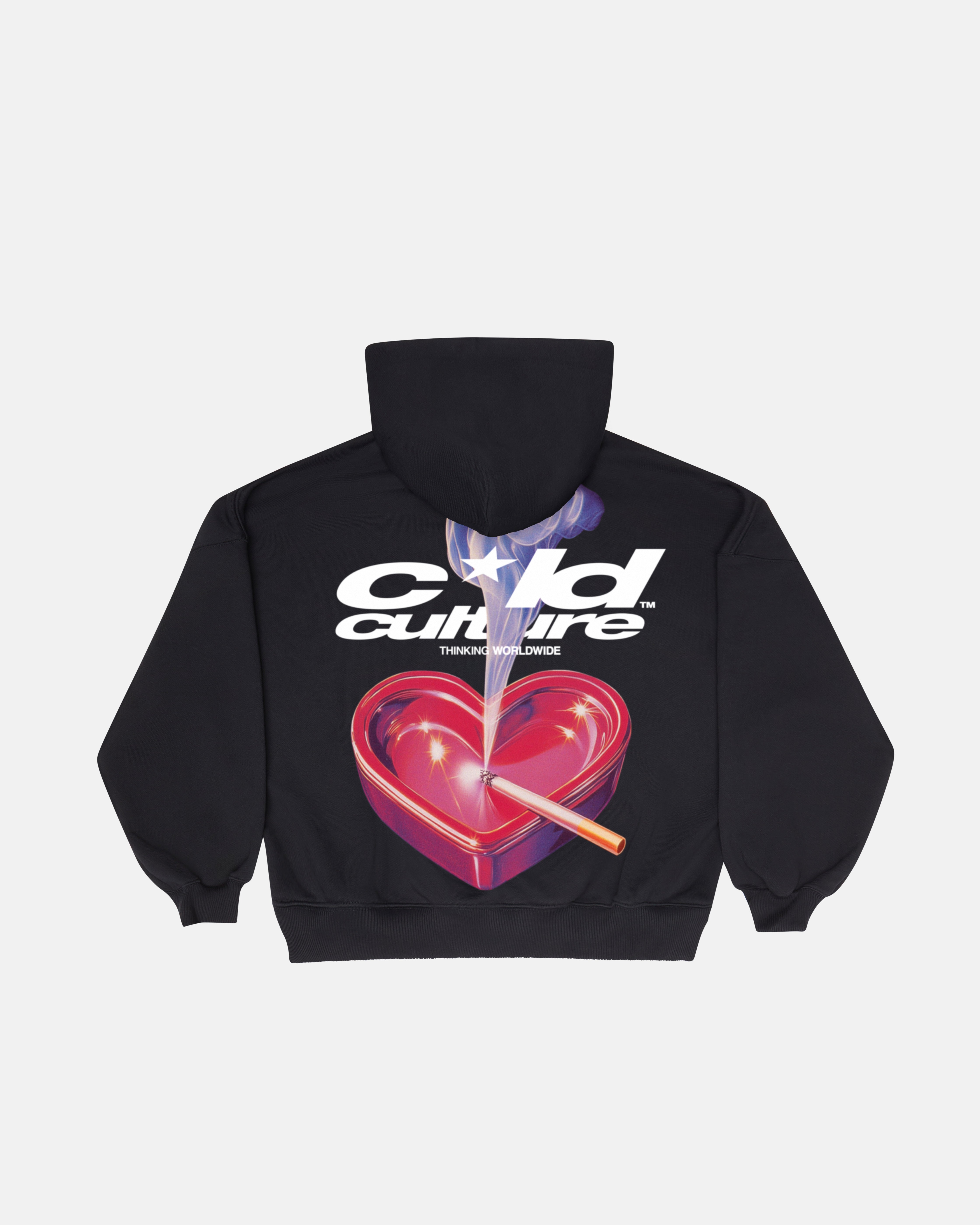 HEART ASHTRAY HOODIE BLACK