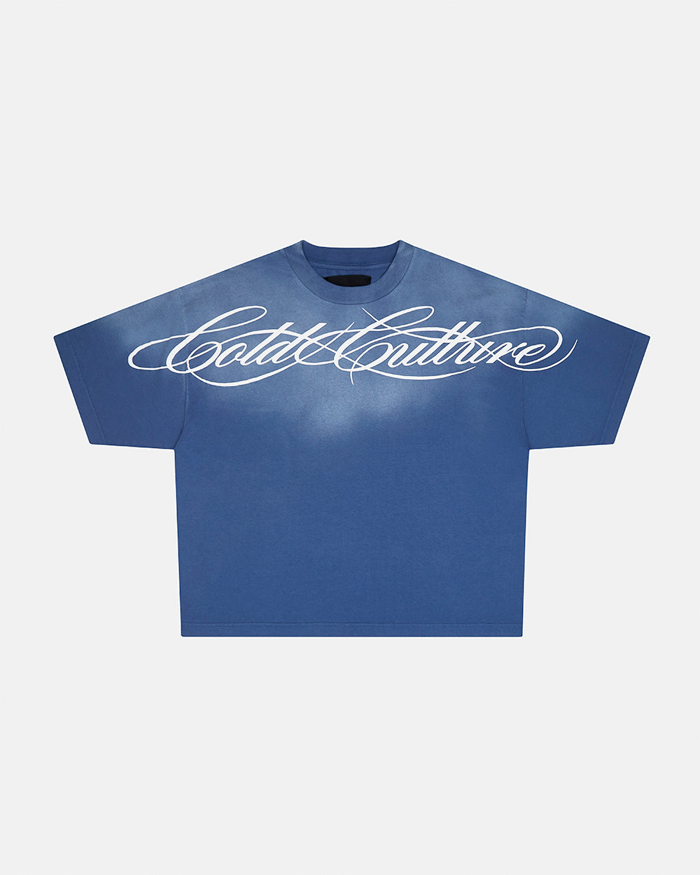 CROSSED SCRIPT TEE BLUE
