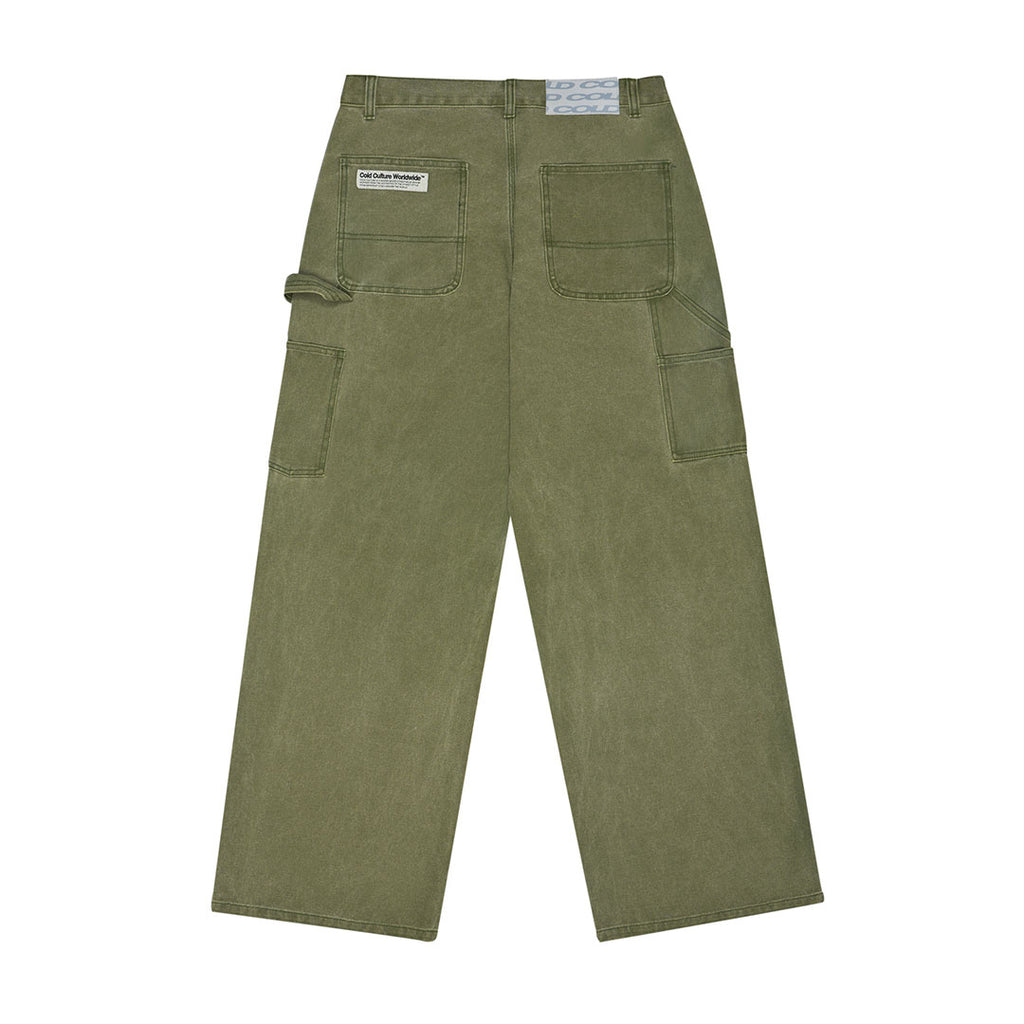 V1 DOUBLE KNEE PANTS STONE-WASHED GREEN – COLD CULTURE