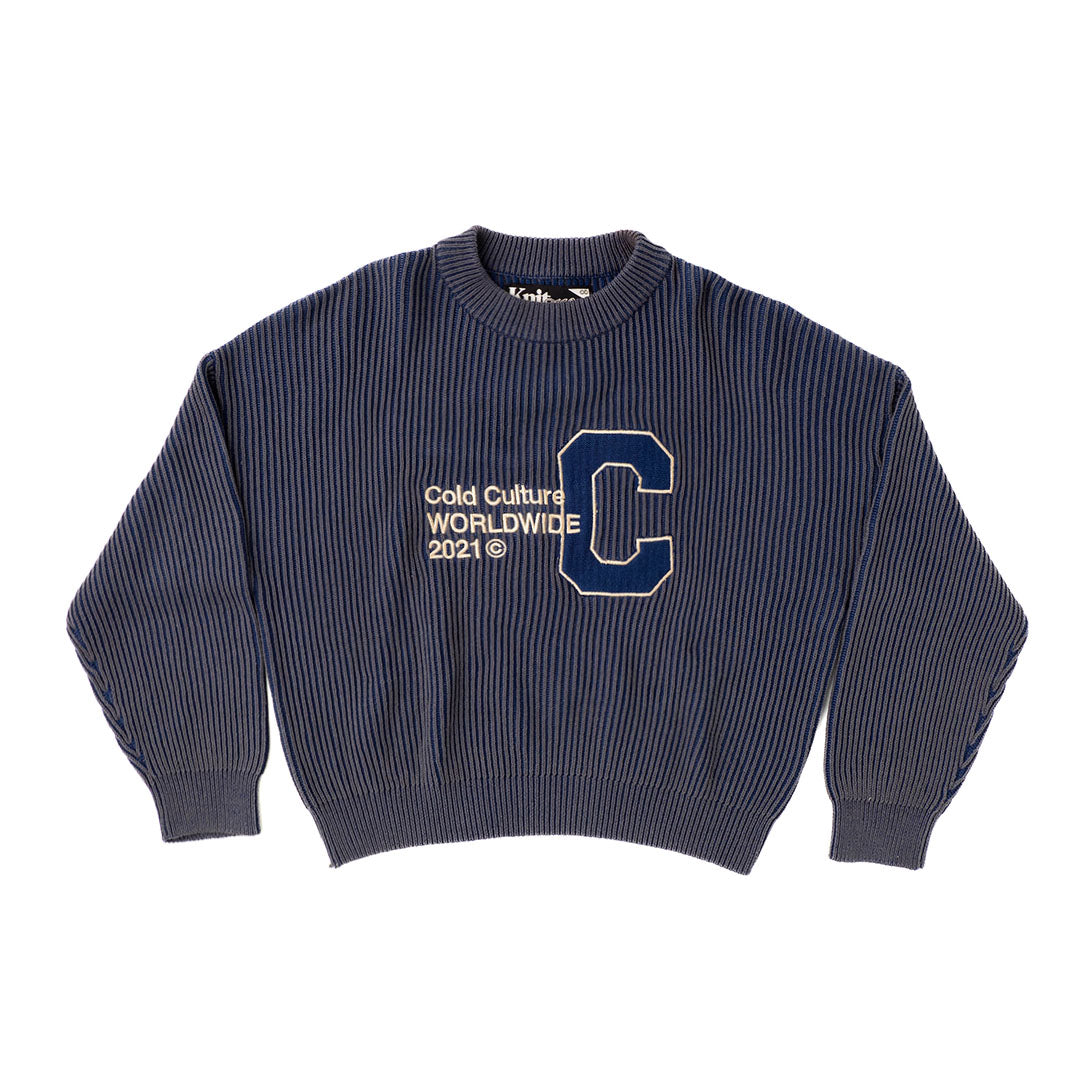 COLD UNIVERSITY KNIT DARK BLUE