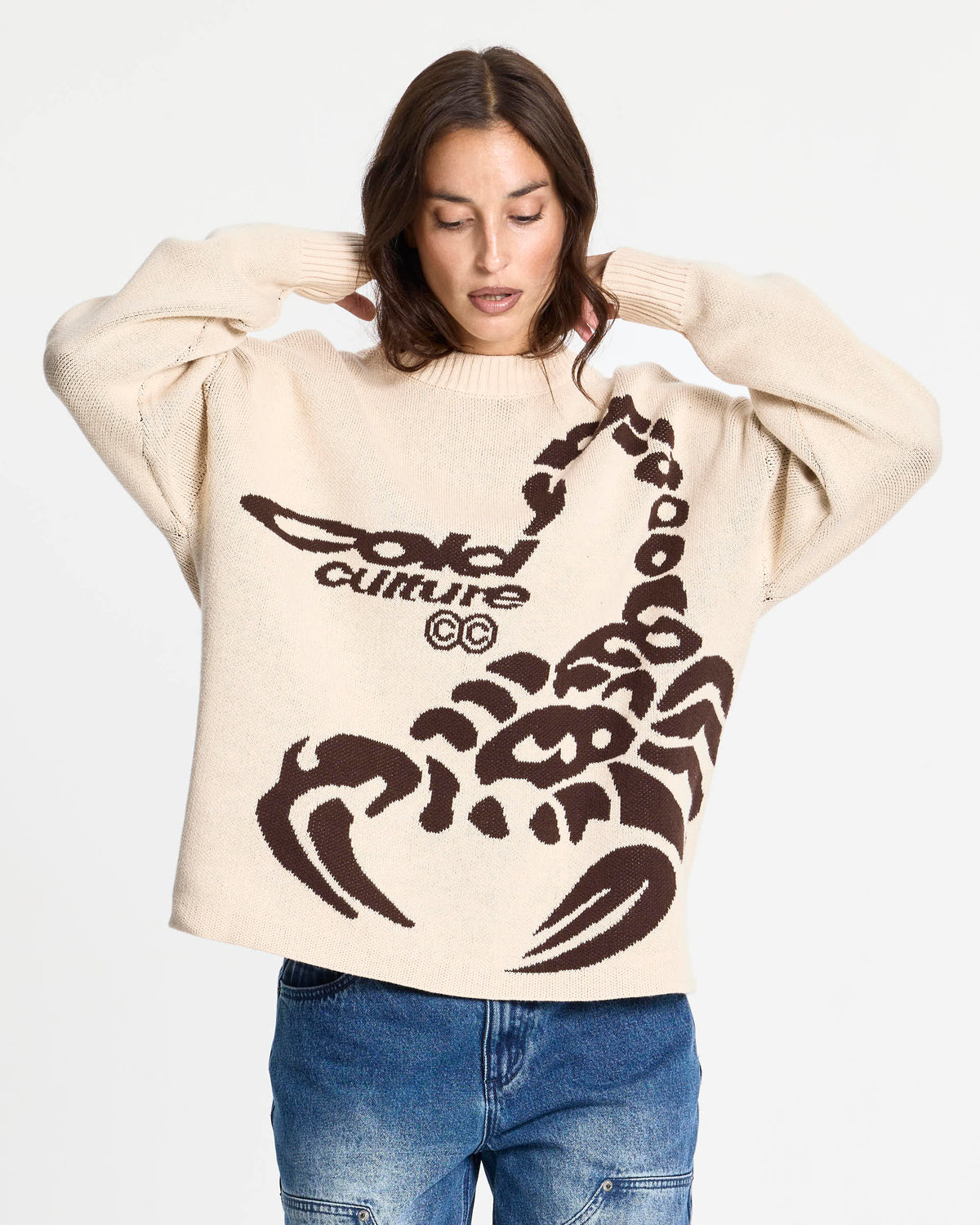 POISON KNIT CREAM AND BROWN