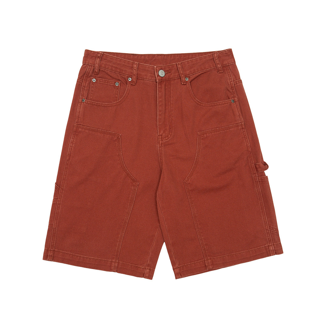 DOUBLE KNEE SHORTS WASHED COPPER DENIM