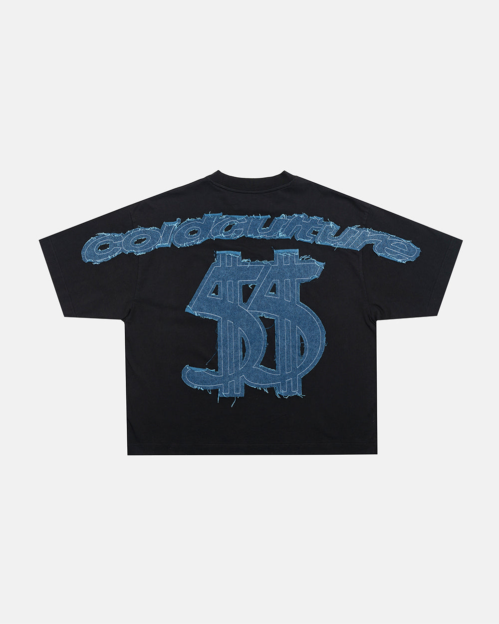 DISTRESSED DOLLAR TEE BLACK - Cold Culture