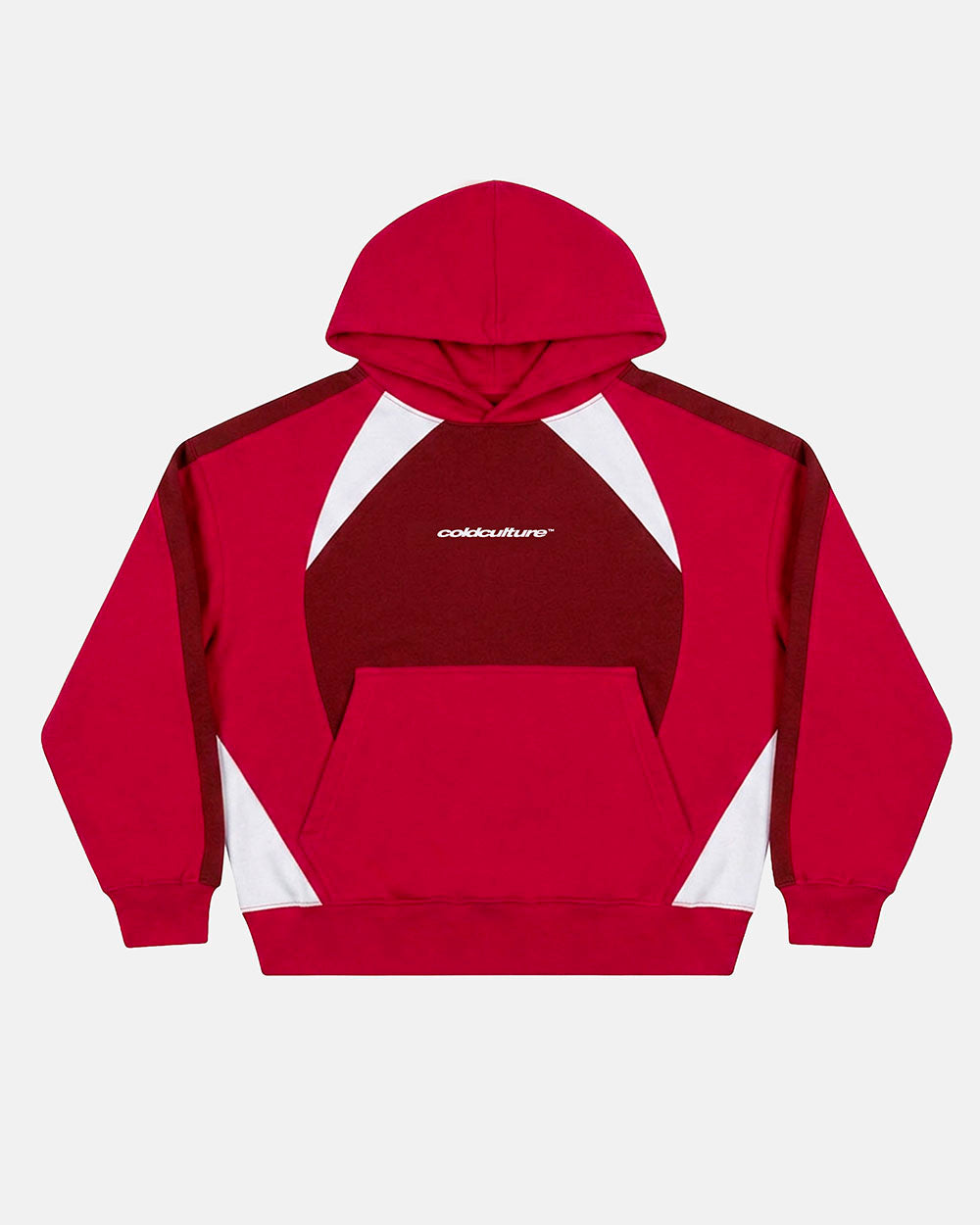SPEED SPOKE HOODIE RED AND BURGUNDY - Cold Culture #packshot