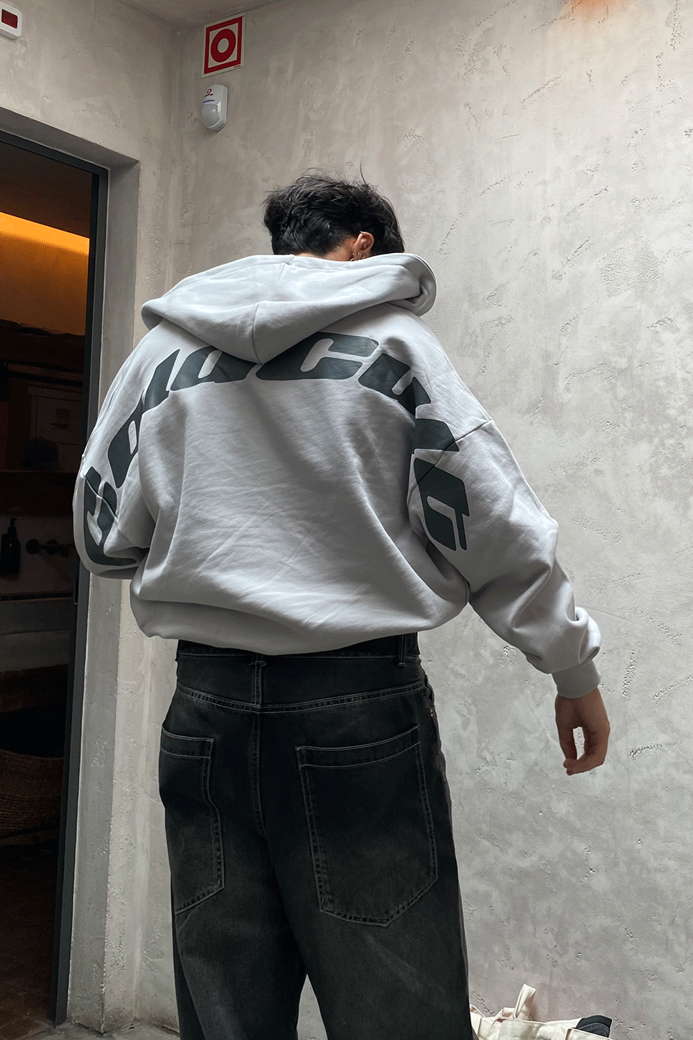 TRIPLE WORLD ZIP HOODIE PEARL GREY