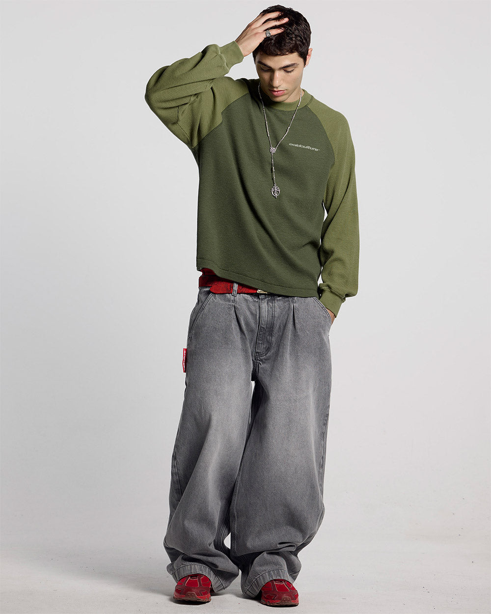 RANGLAN BICOLOR THERMAL LONGSLEEVE GREEN