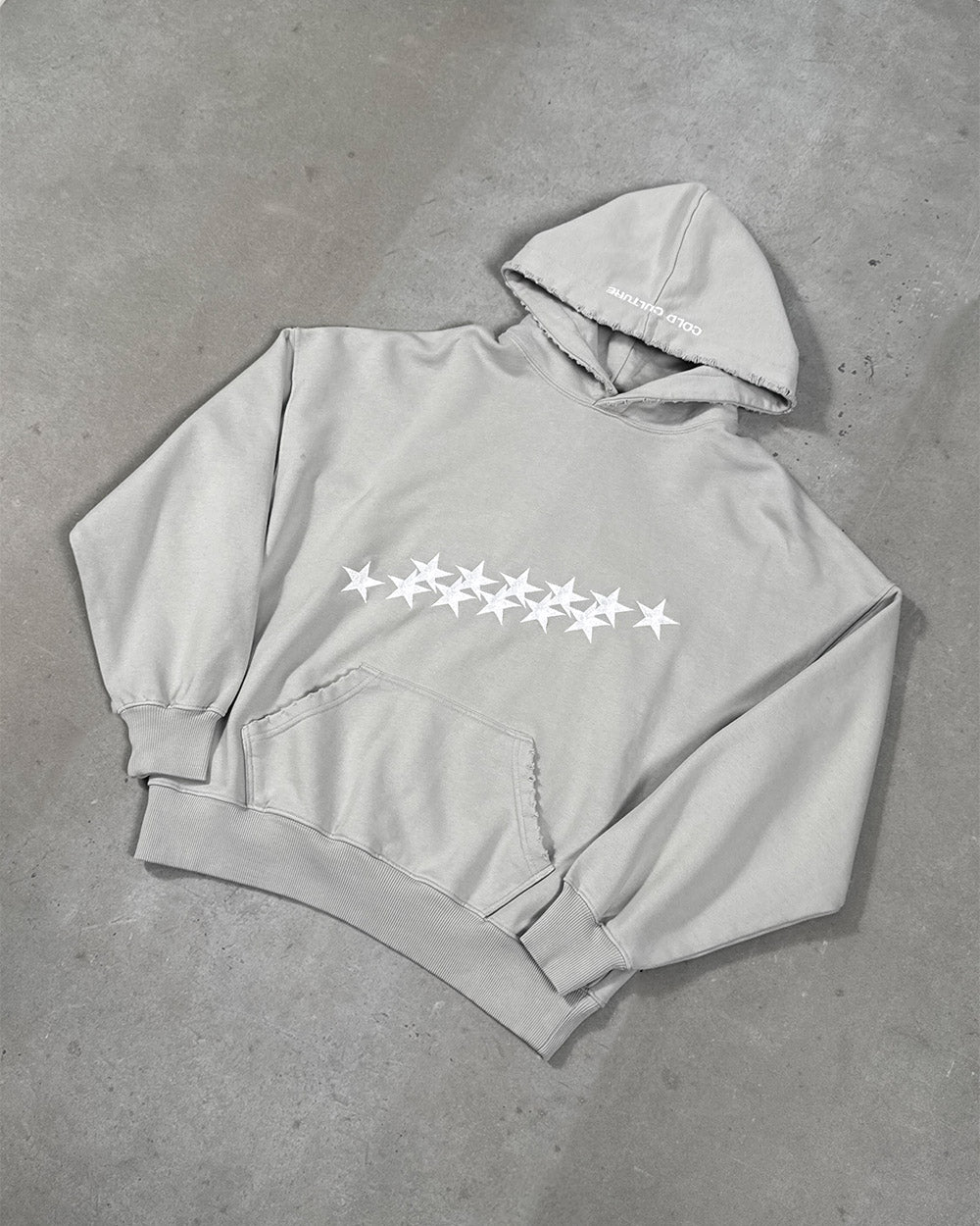 STARS HOODIE PALE GREY