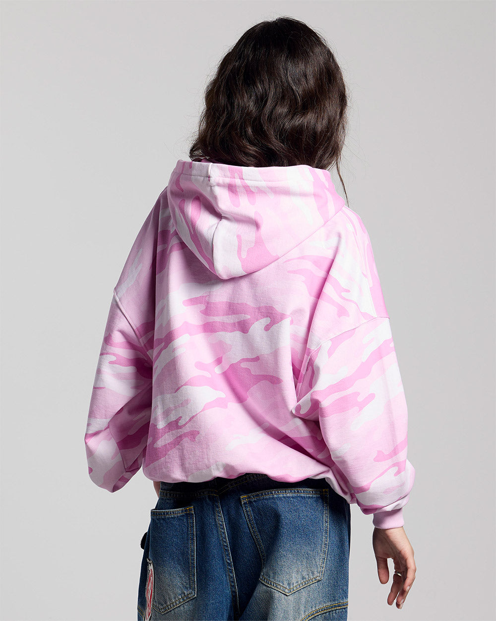 CAMO ZIP HOODIE PINK