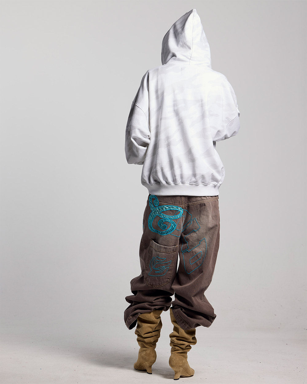 CAMO ZIP HOODIE GREY