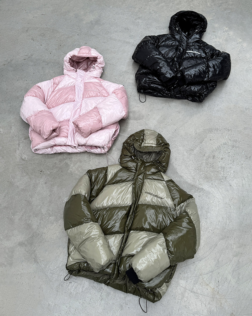 SPIRAL PUFFER GLOSSY GREEN MIX