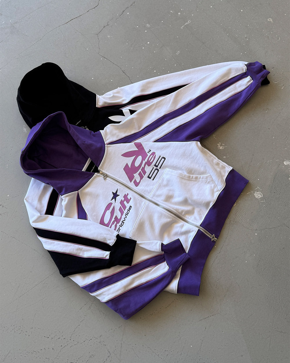 TEASE ME ZIP HOODIE BLACK & GREY