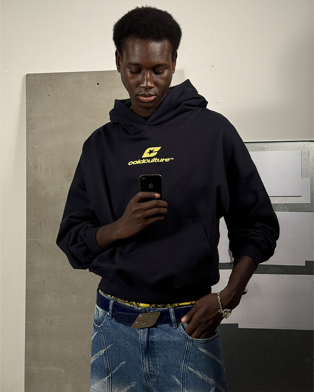 CURVED HOODIE MIDNIGHT BLUE