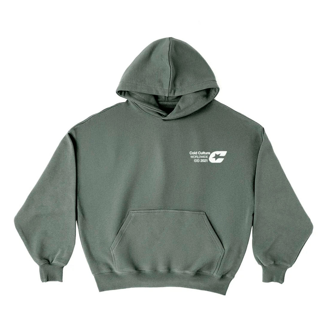 COLD LOGOS HOODIE ASH GREEN