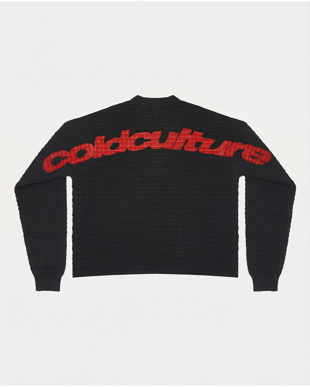 CRUNCHY WAFFLE KNIT BLACK