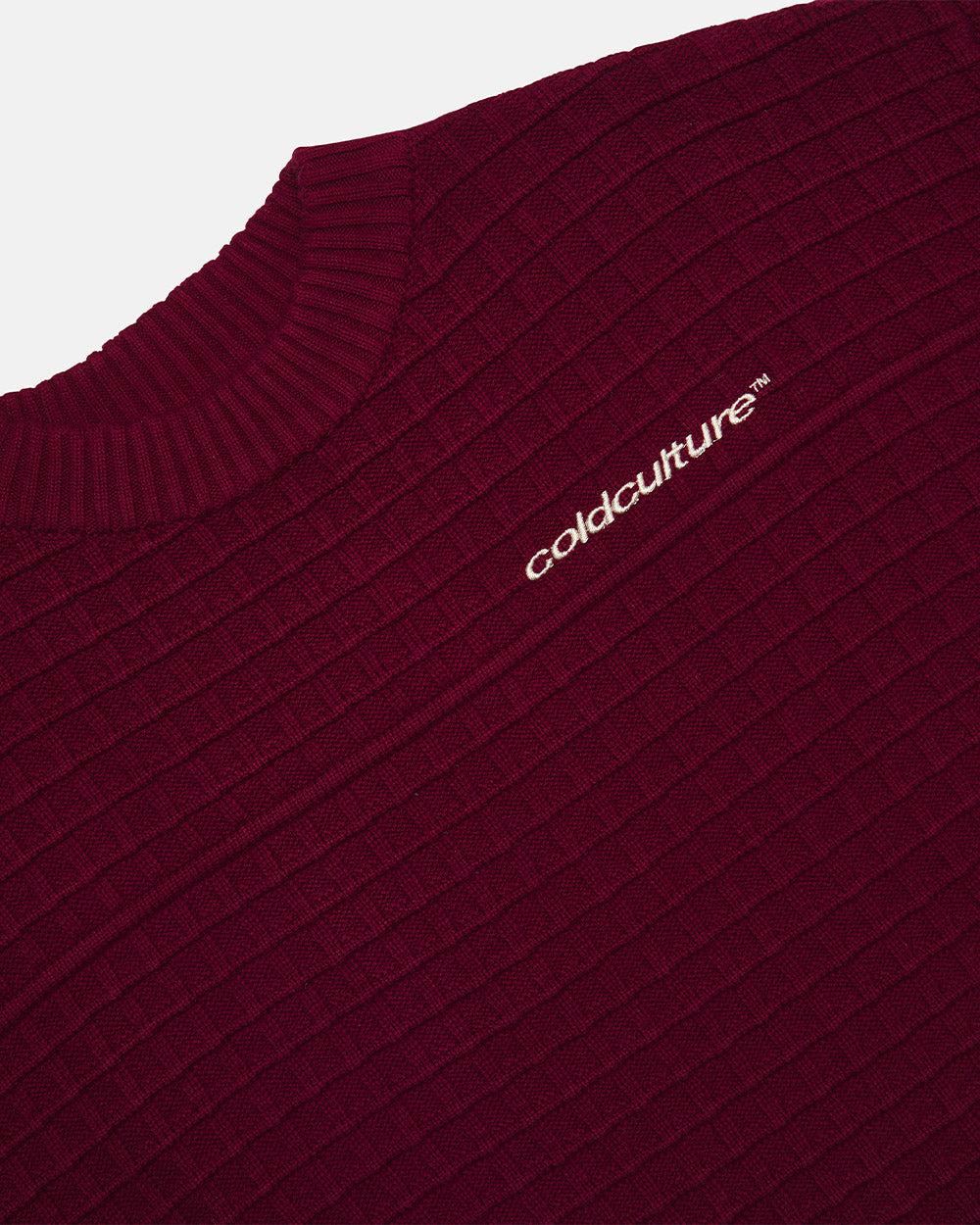 CRUNCHY WAFFLE KNIT BURGUNDY