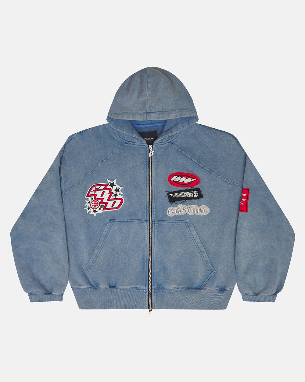 WALKER ZIP HOODIE WASHED INDIGO