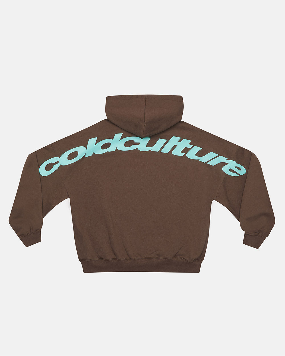 NEW CURVED ZIP HOODIE BROWN & BLUE