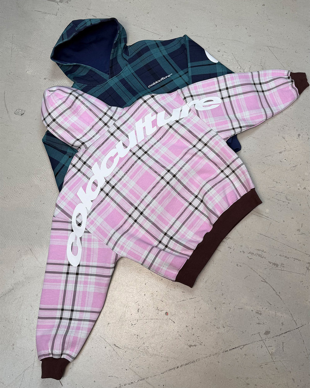 TWO FACES HOODIE NAVY & GREEN