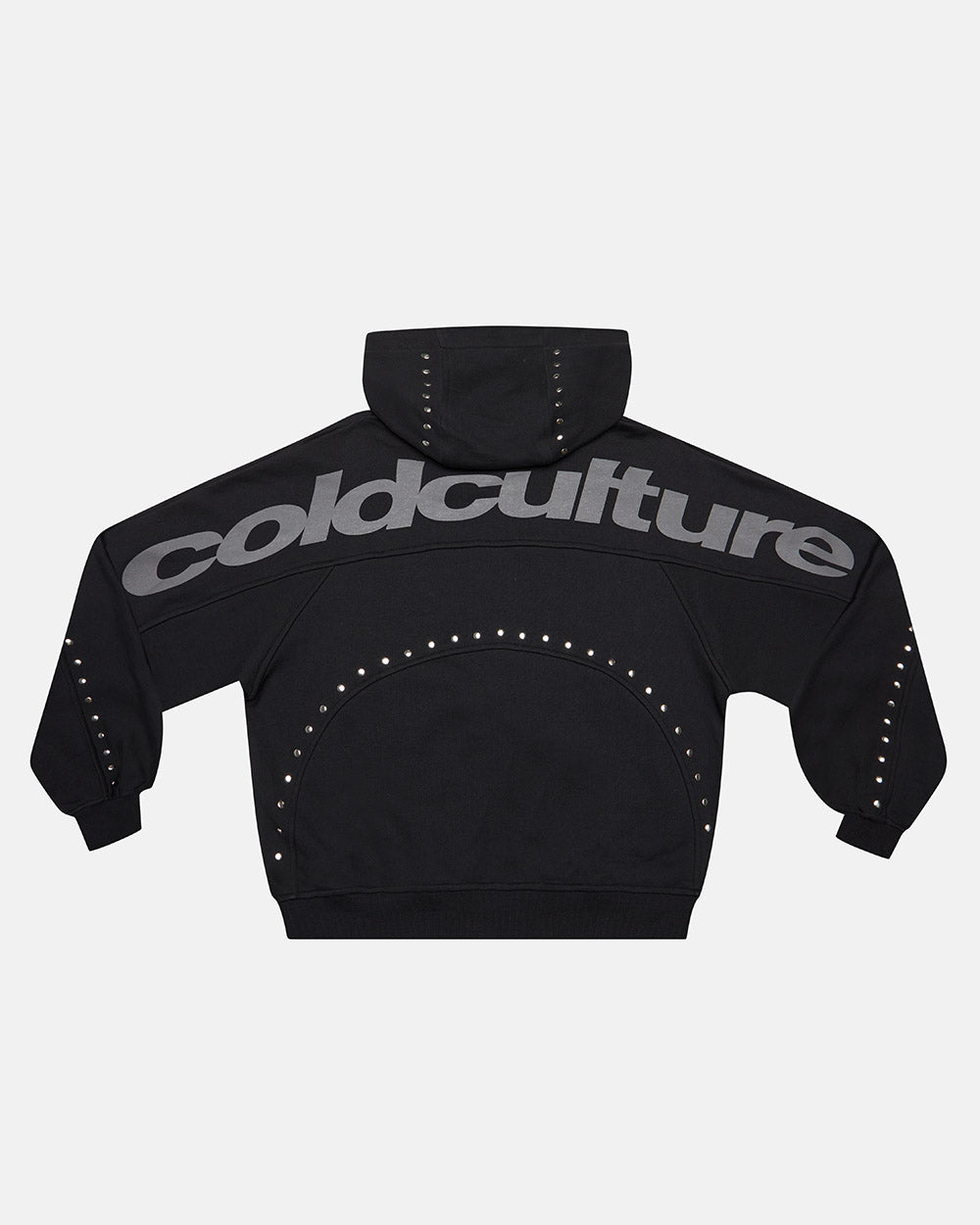 STUD ZIP HOODIE BLACK