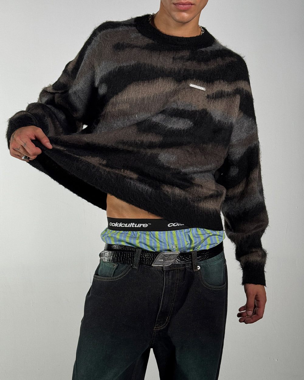 CAMO KNITWEAR DARK BROWN