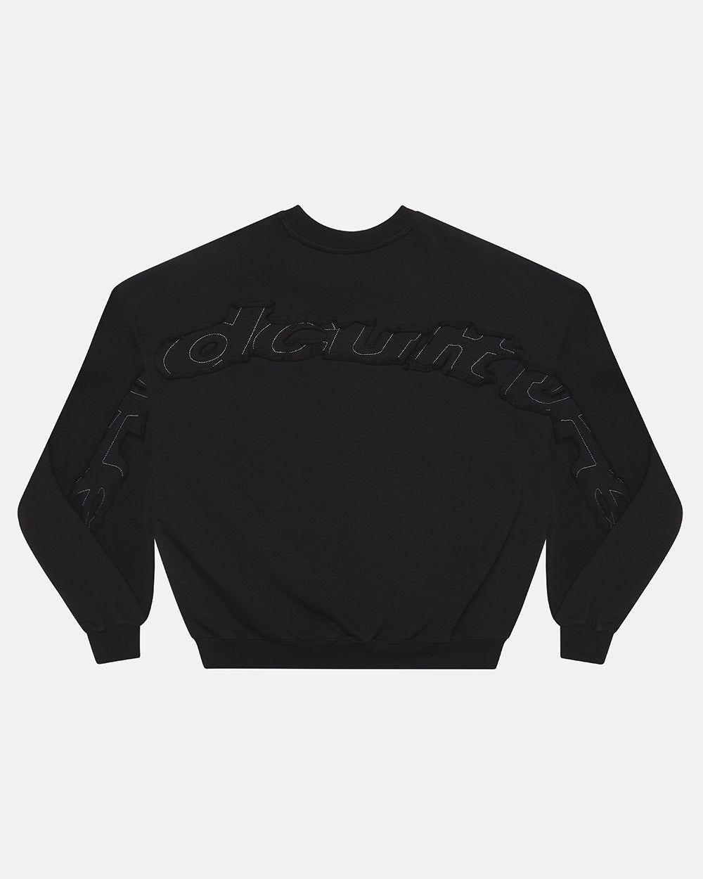 DISTRESS CURVED CREWNECK BLACK