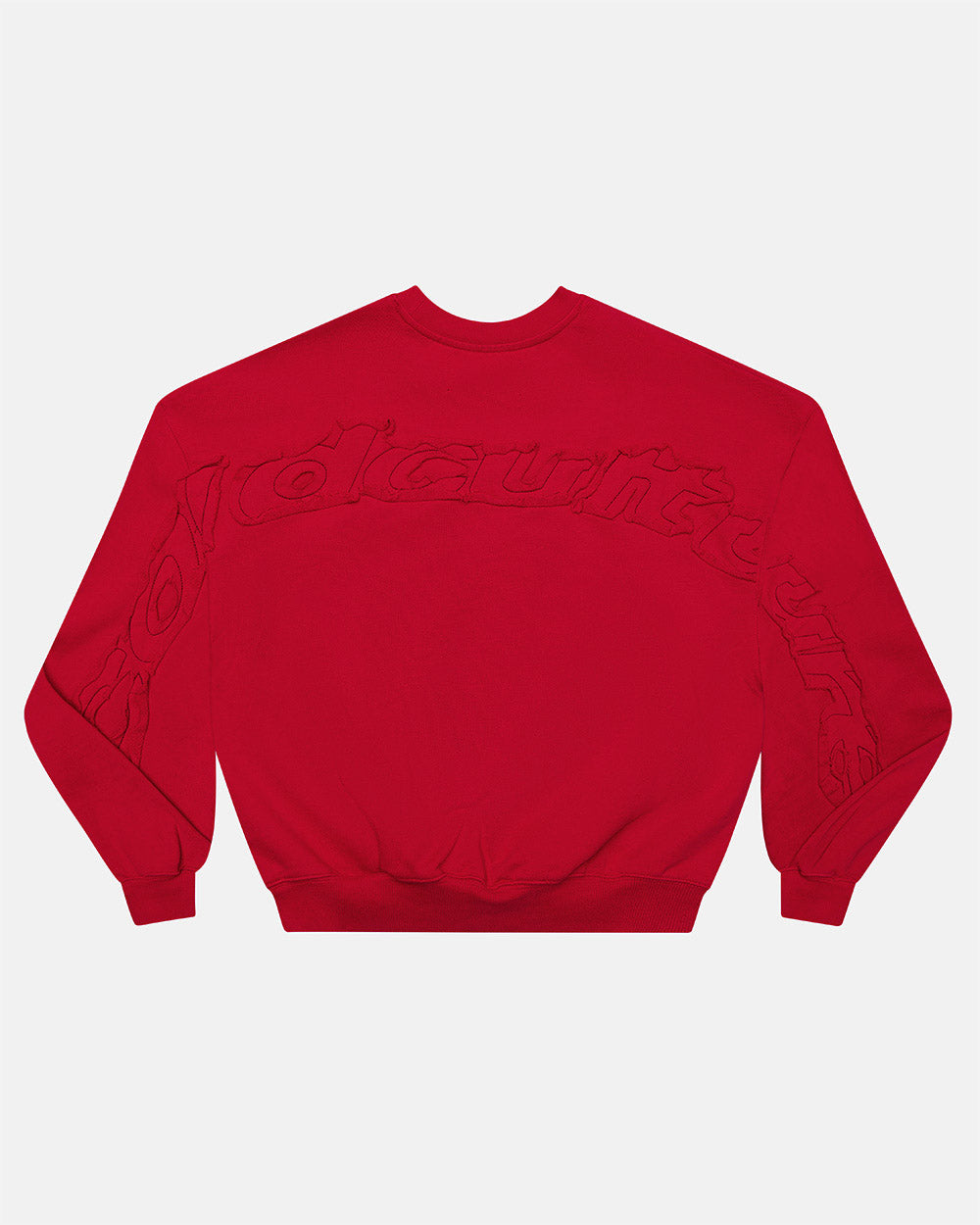 DISTRESS CURVED CREWNECK RED