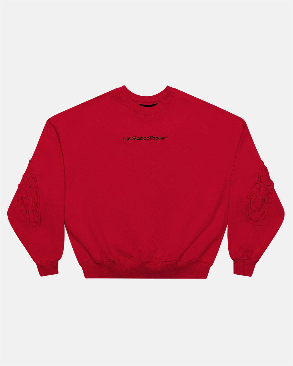 DISTRESS CURVED CREWNECK RED