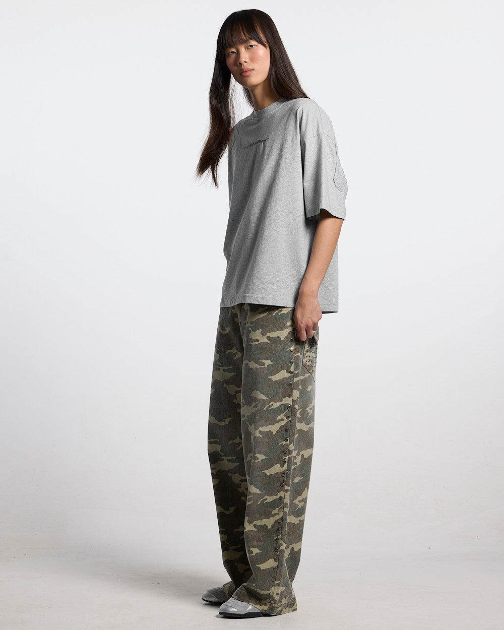 DISTRESS CURVED TEE GREY VIGORÉ