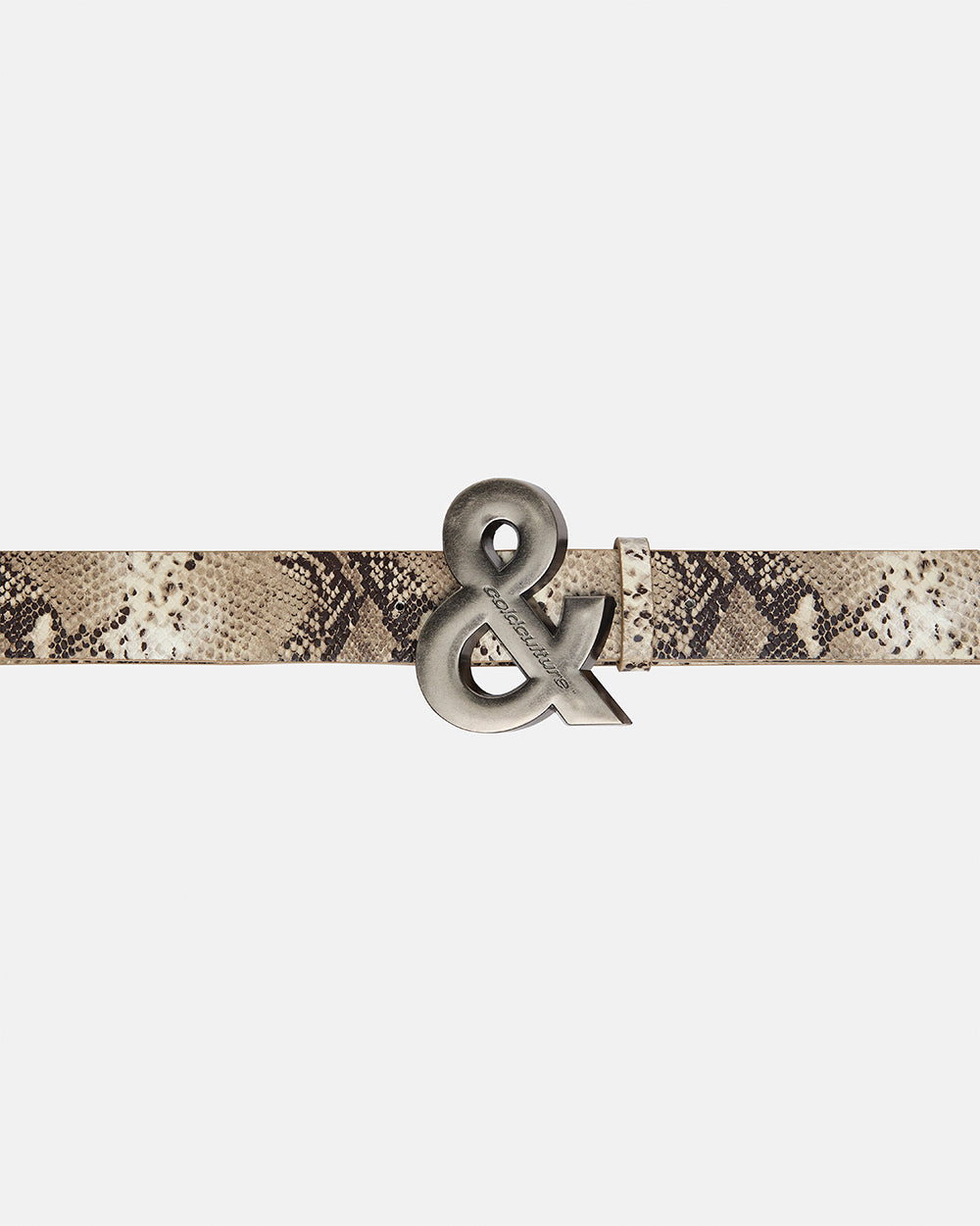 SNAKE & SKIN LEATHER BELT BEIGE