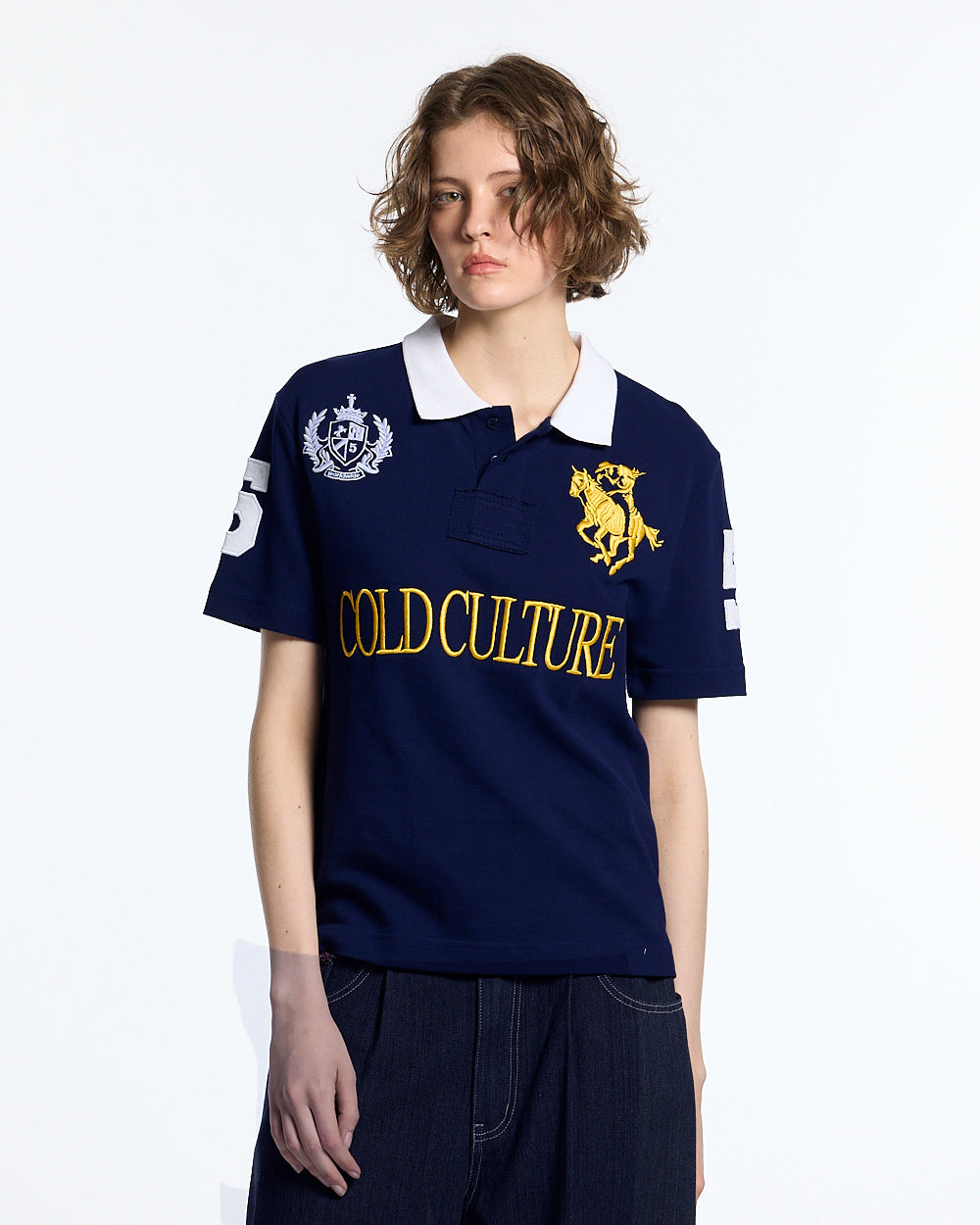 COLD CULTURE - RIDING CLUB POLO NAVY #woman