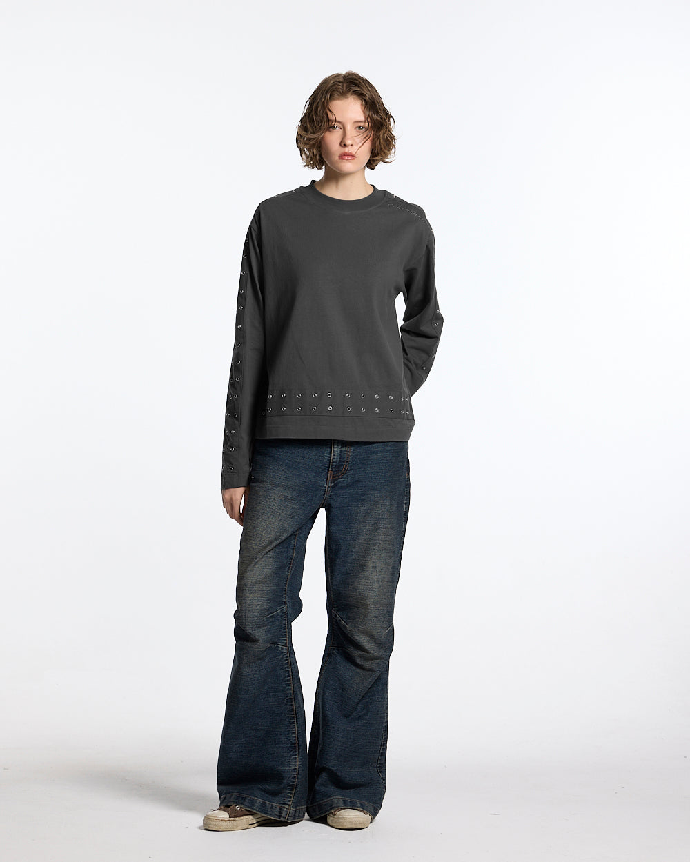 COLD CULTURE - EYELET LONGSLEEVE BLACK #woman