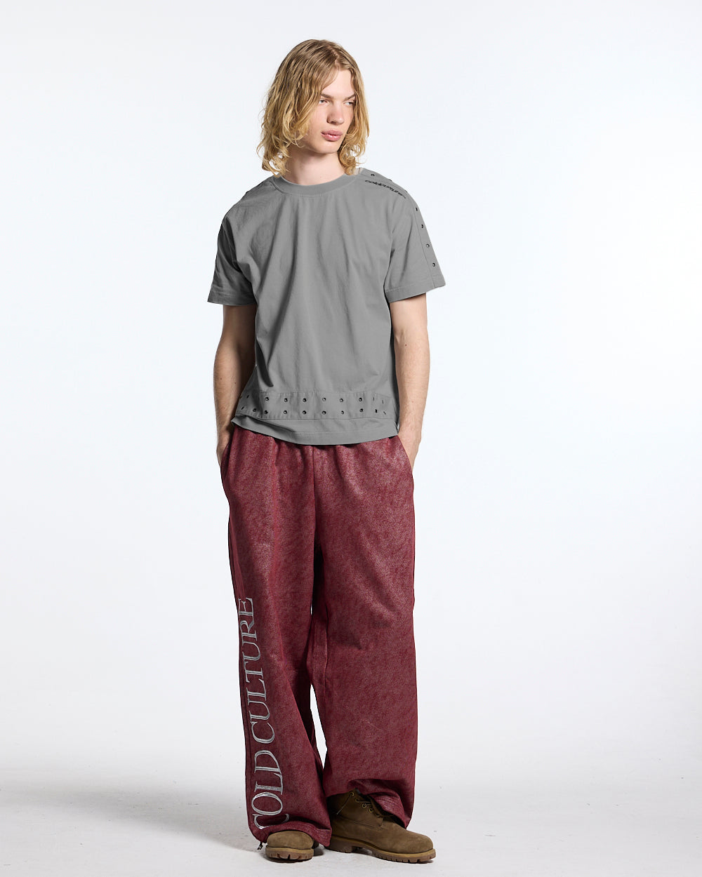 COLD CULTURE - EYELET TEE LIGHT GREY #man