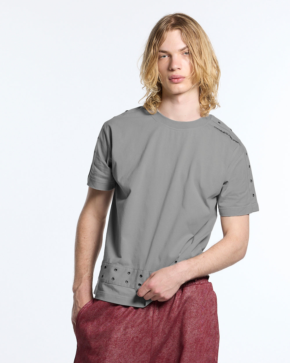 COLD CULTURE - EYELET TEE LIGHT GREY #man