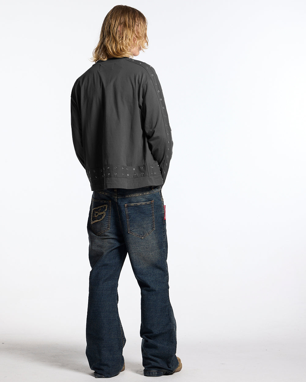 COLD CULTURE - EYELET LONGSLEEVE BLACK #man