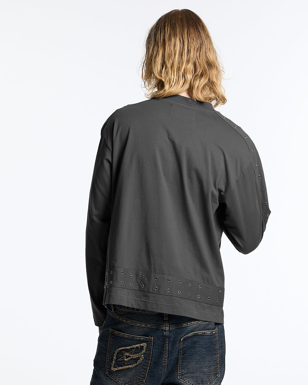 COLD CULTURE - EYELET LONGSLEEVE BLACK #man