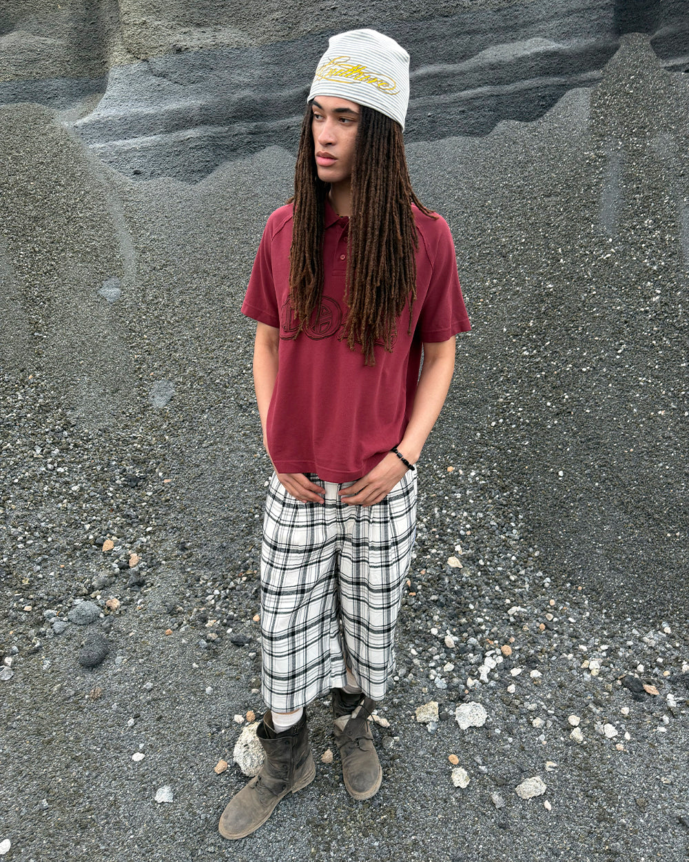 DINING CHECK JORTS BLACK