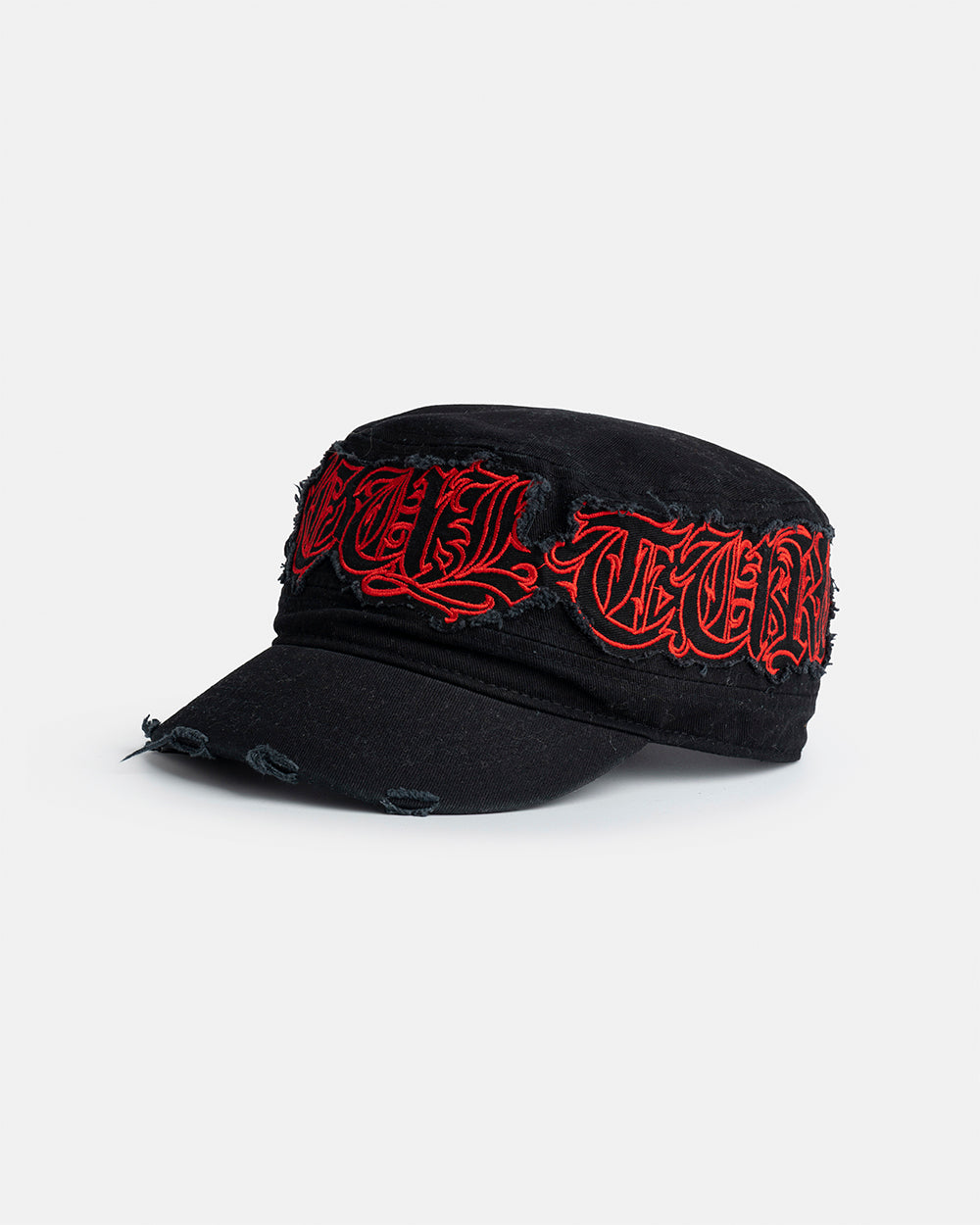 DISTRESS GOTHIC CAP BLACK